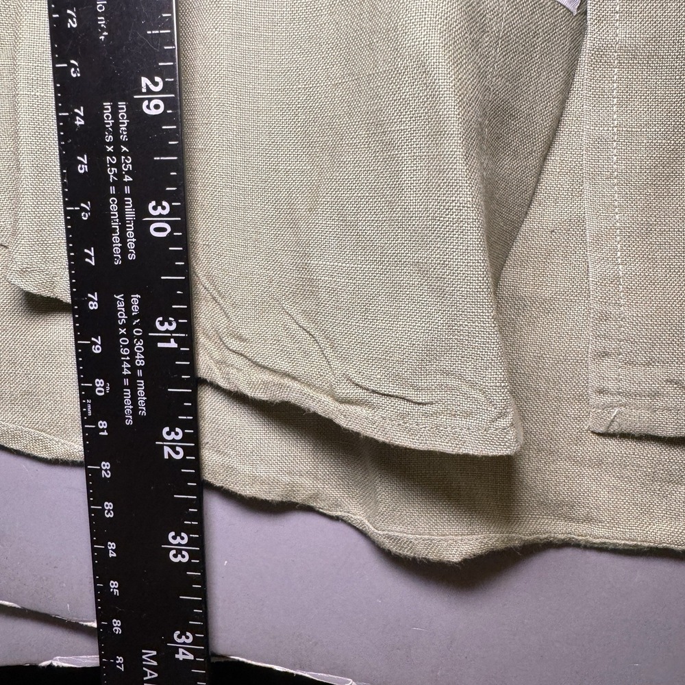 Brooks Brothers Sport Shirt Mens M Medium Green 100 Irish Linen Vintage Long - Picture 4 of 9